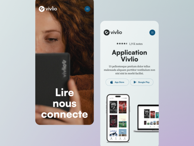 Accueil mobile du nouveau site institutionnel Vivlio