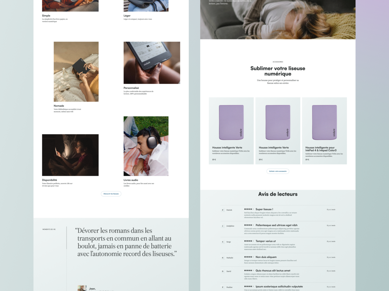 Page lire en numérique du nouveau site corporate Vivlio
