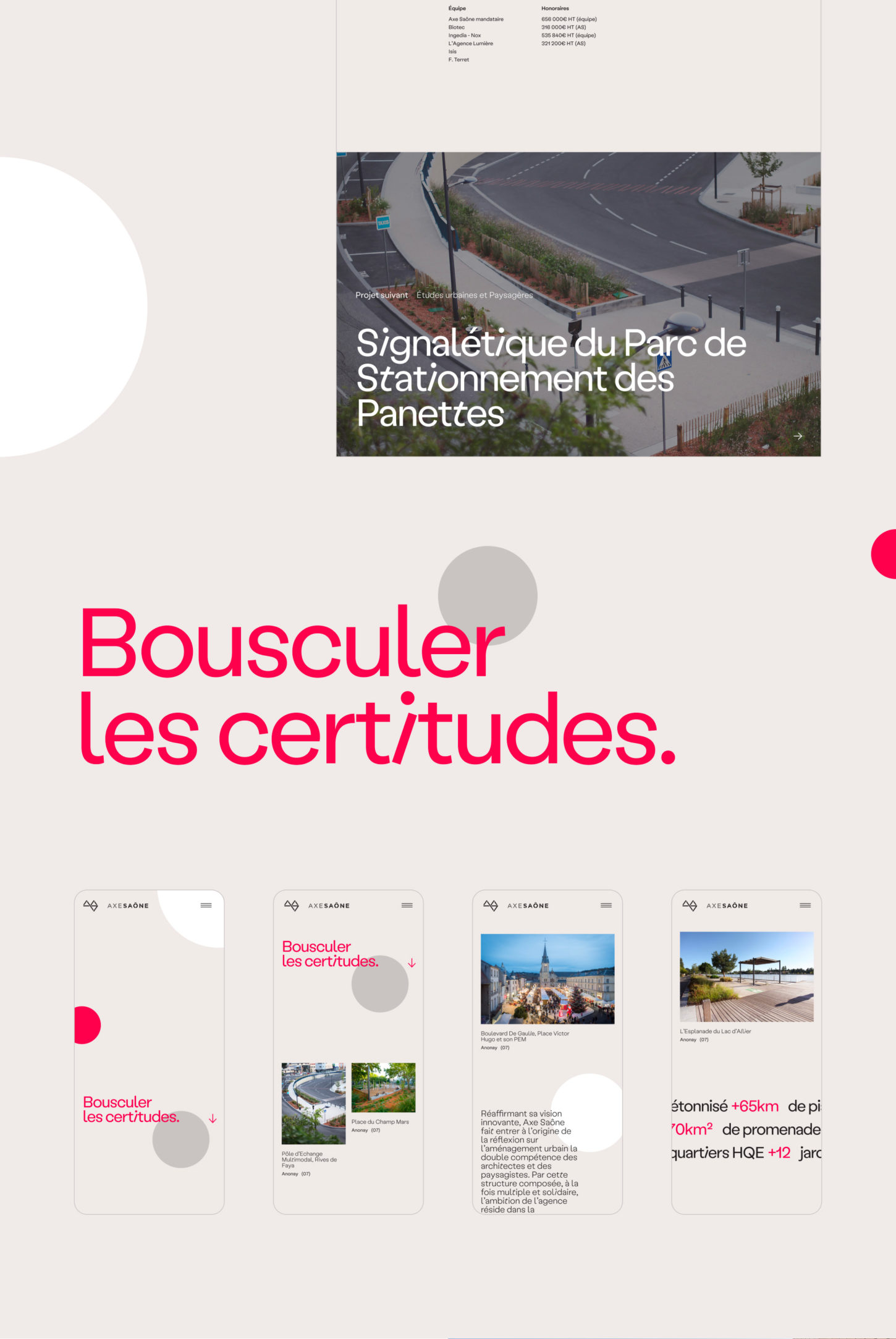 Création du site internet de l'agence d'architecture Axe Saone à Lyon