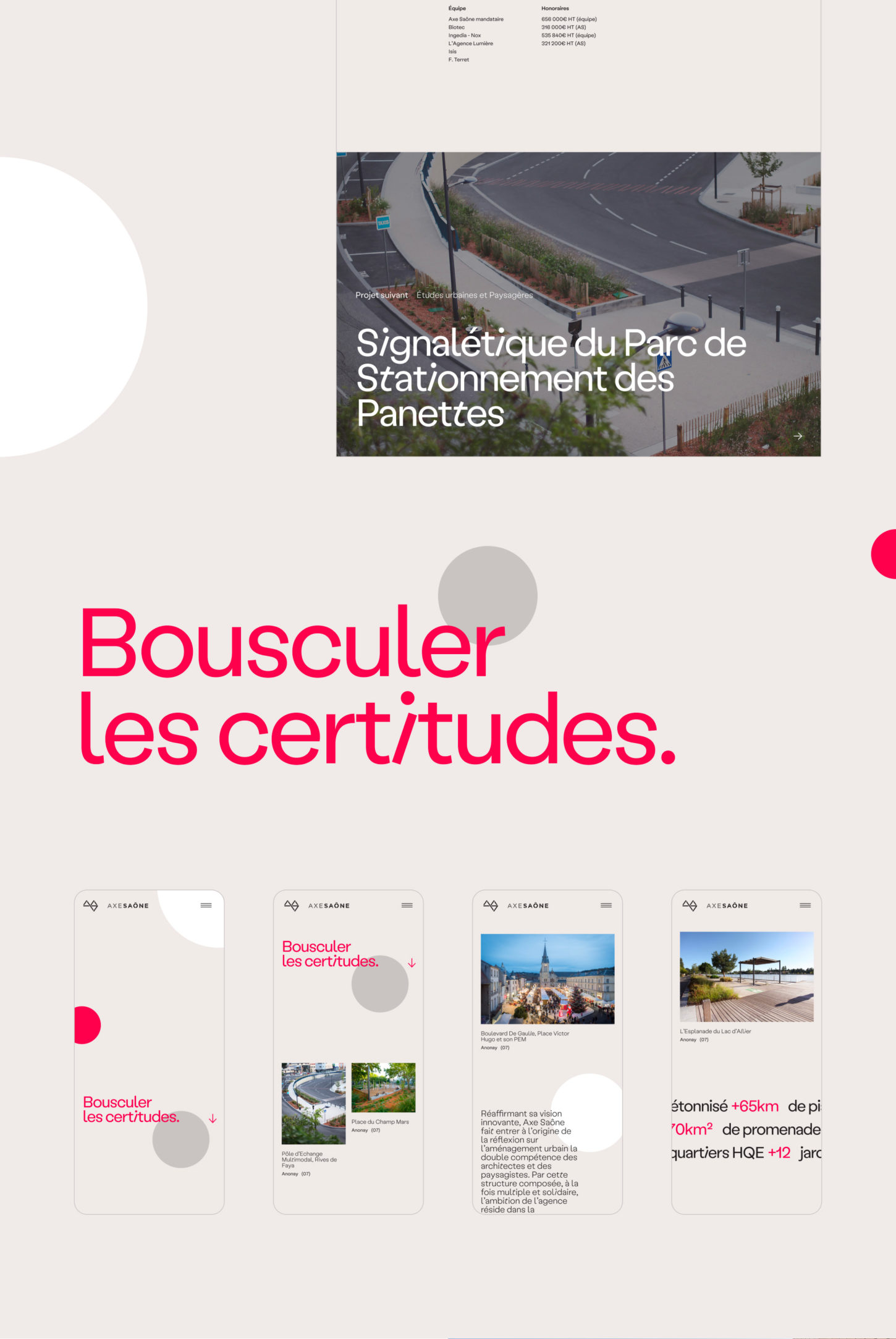 Création du site internet de l'agence d'architecture Axe Saone à Lyon