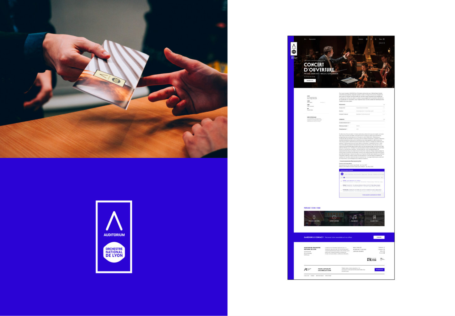 Création du site internet de l'auditorium - Orchestre National de Lyon, lieux culturel et salle de spectacle à Lyon